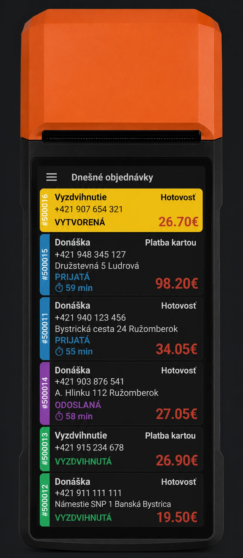 Terminály a tlač